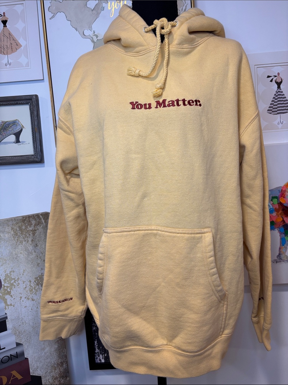 You Matter Beige Hoodie - Relaxed women Pullover